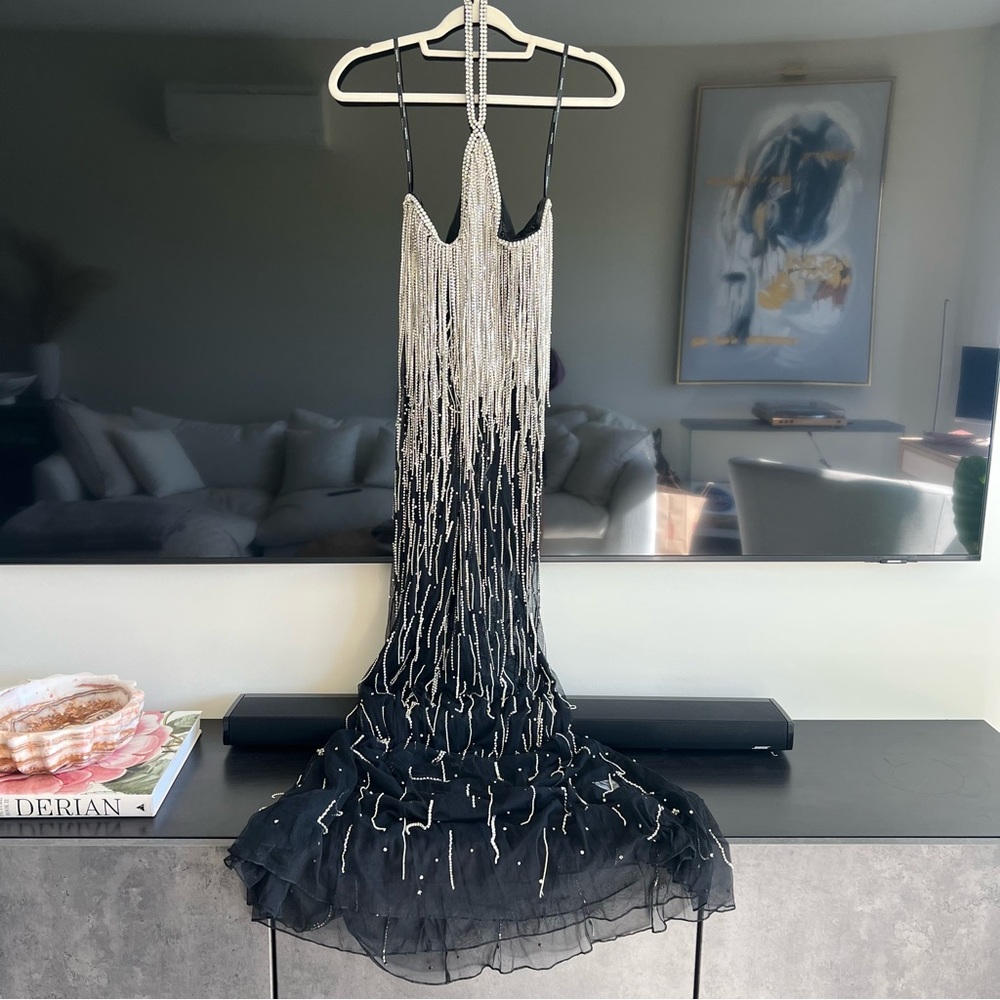 RETROFETE BELLE EMBELLISHED FRINGE DRESS NWT - Picture 6 of 16